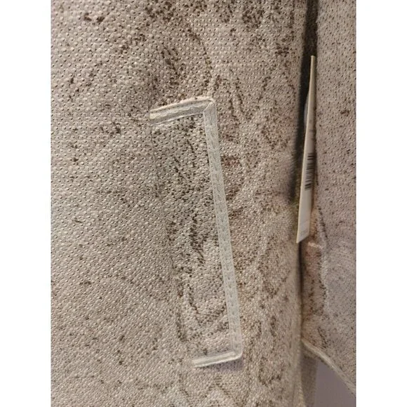 NWT TAHARI Calypso Coat in Stone Snakeskin Print 3/4" Sleeve Button Front Size M